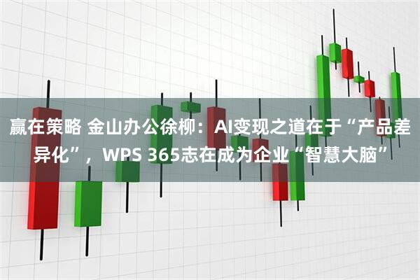 赢在策略 金山办公徐柳：AI变现之道在于“产品差异化”，WPS 365志在成为企业“智慧大脑”